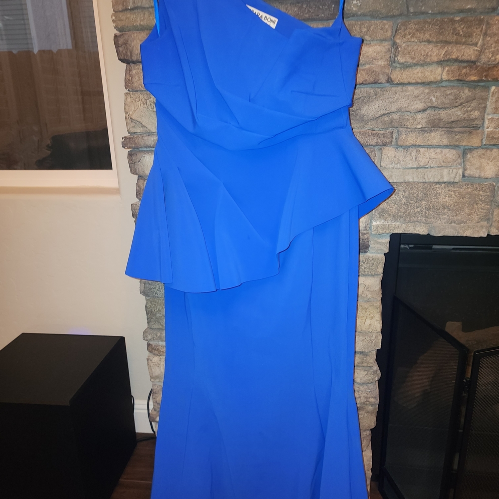 Chiara Boni Vibrant Blue Asymmetrical Dress